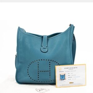 HERMES TAURILLON CLEMENCE EVELYNE PM - BLUE JEAN